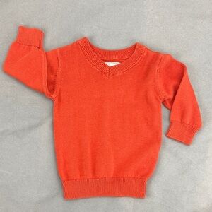 Place Bright Orange V-Neck Sweater